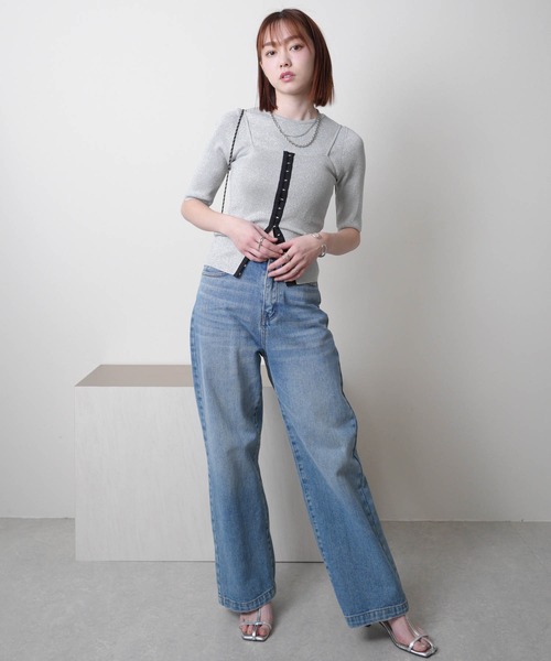 LADYMADE（レディメイド）の「フロントホックビスチェ×ニットトップスSET（ニット/セーター・レディース・ホワイト/シルバー/ブラック・FREE）」の18枚目の写真