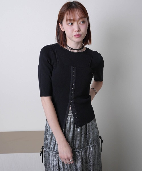 LADYMADE（レディメイド）の「フロントホックビスチェ×ニットトップスSET（ニット/セーター・レディース・ホワイト/シルバー/ブラック・FREE）」の19枚目の写真