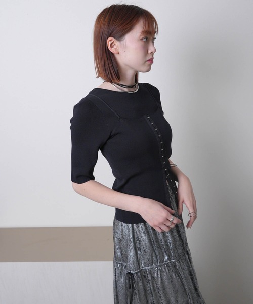 LADYMADE（レディメイド）の「フロントホックビスチェ×ニットトップスSET（ニット/セーター・レディース・ホワイト/シルバー/ブラック・FREE）」の21枚目の写真