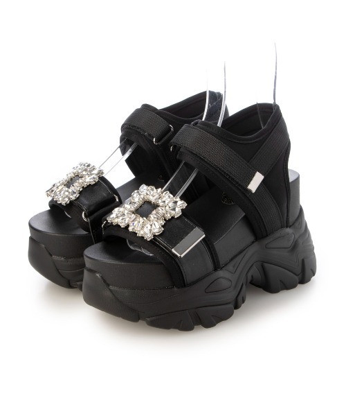 Mafmof(マフモフ)の「Mafmof(マフモフ)10.5cm厚底ボリュームソールバックルベルクロダッドスポーツサンダル(サンダル・レディース・ホワイト/ブラック・M/L/S/LL)」の3枚目の写真