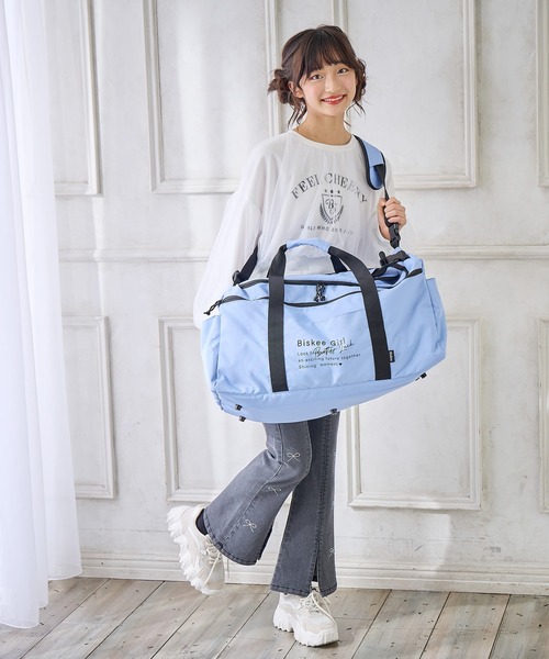 BISKEE(ビスキー)の「【BISKEE】3WAYボストンバック/トラベルバッグ 42L(ボストンバッグ・キッズ・グレー/ブラック×ブルー/ブラック/サックスブルー・FREE)」の7枚目の写真