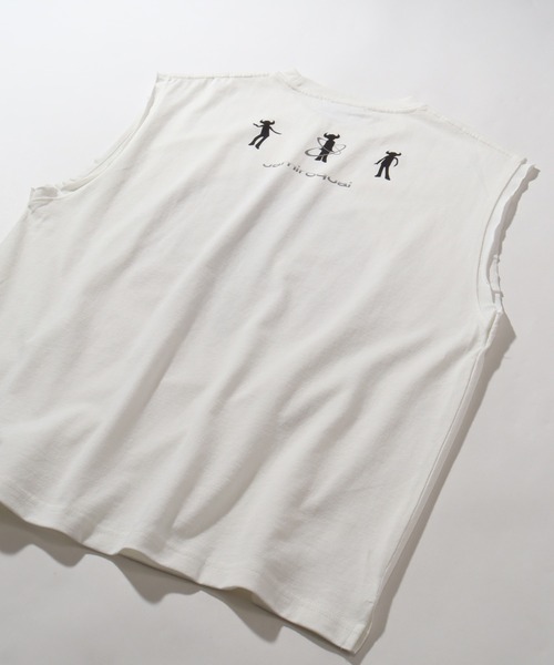 CORPUS SELECT(コーパストーキョー)の「【Jamiroquai/ジャミロクワイ】ピグメント加工 サークルプリント ノースリーブカットソー(Tシャツ/カットソー・メンズ・ホワイト/ブラック系その他/ブラック系その他2・L/M/LL)」の12枚目の写真