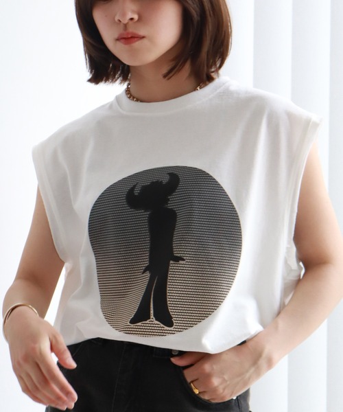 CORPUS SELECT(コーパストーキョー)の「【Jamiroquai/ジャミロクワイ】ピグメント加工 サークルプリント ノースリーブカットソー(Tシャツ/カットソー・メンズ・ホワイト/ブラック系その他/ブラック系その他2・L/M/LL)」の21枚目の写真