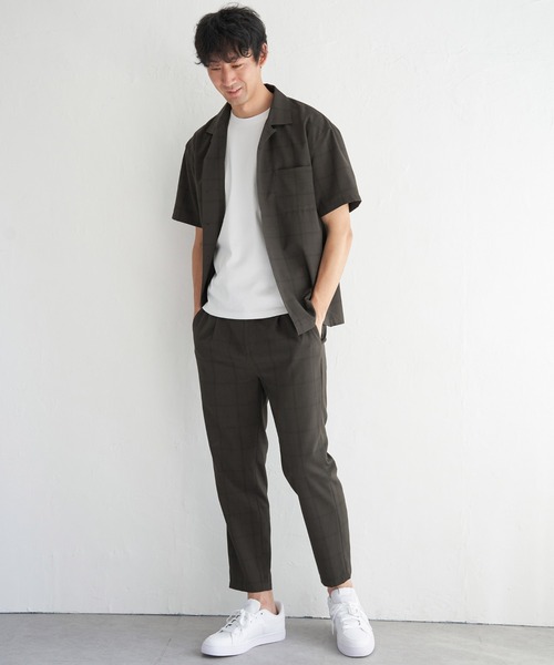 ikka（イッカ）の「【イージーケア／セットアップ対応】Reflax(R) リラックスイージーアンクルパンツ（その他パンツ・メンズ・グリーン/ダークネイビー/ベージュ/チャコールグレー・S/M/L/XL）」の5枚目の写真