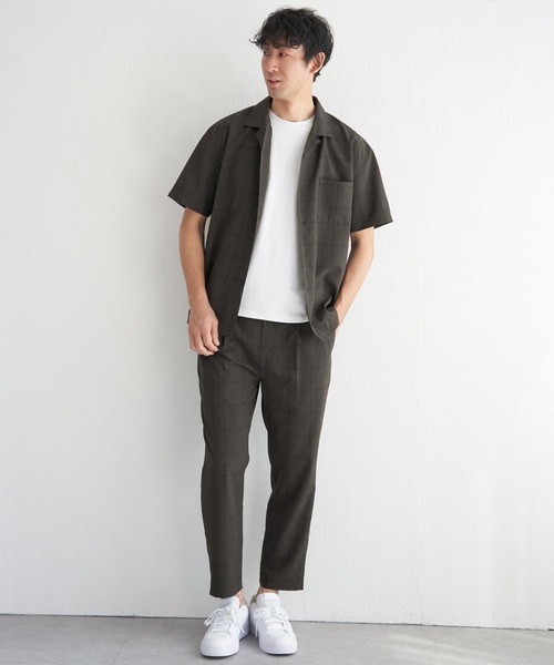 ikka（イッカ）の「【イージーケア／セットアップ対応】Reflax(R) リラックスイージーアンクルパンツ（その他パンツ・メンズ・グリーン/ダークネイビー/ベージュ/チャコールグレー・S/M/L/XL）」の6枚目の写真