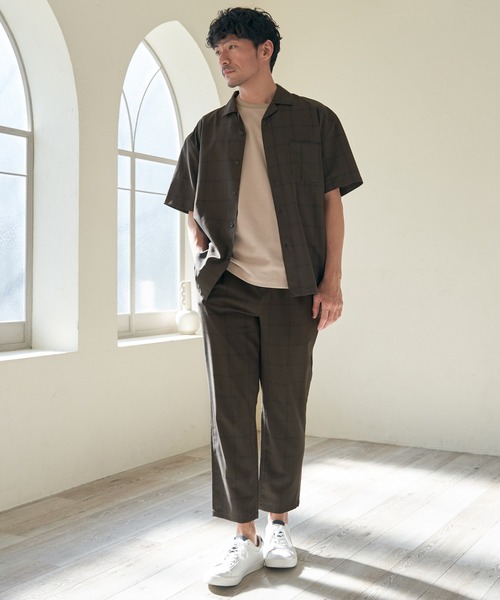 ikka（イッカ）の「【イージーケア／セットアップ対応】Reflax(R) リラックスイージーアンクルパンツ（その他パンツ・メンズ・グリーン/ダークネイビー/ベージュ/チャコールグレー・S/M/L/XL）」の9枚目の写真