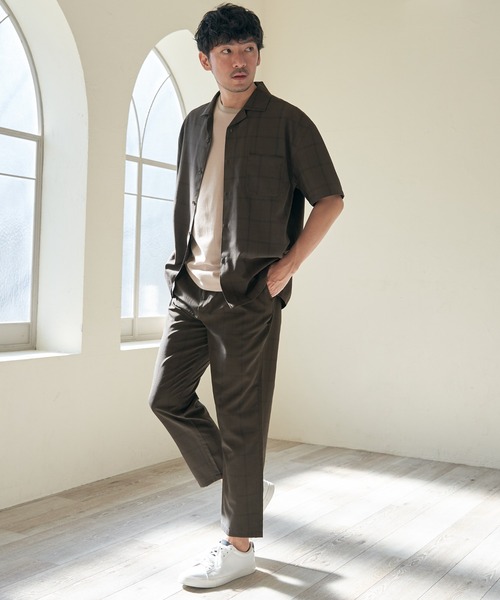 ikka（イッカ）の「【イージーケア／セットアップ対応】Reflax(R) リラックスイージーアンクルパンツ（その他パンツ・メンズ・グリーン/ダークネイビー/ベージュ/チャコールグレー・S/M/L/XL）」の10枚目の写真