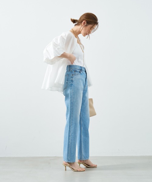 MICA&DEAL（マイカ＆ディール）の「ペプラムボリュームシャツブルゾン（ブルゾン・レディース・ブラック/オフホワイト/ベージュ・FREE）」の8枚目の写真