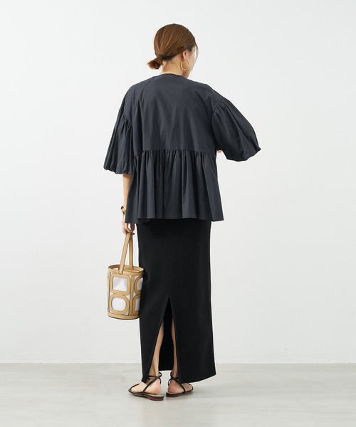 MICA&DEAL（マイカ＆ディール）の「ペプラムボリュームシャツブルゾン（ブルゾン・レディース・ブラック/オフホワイト/ベージュ・FREE）」の12枚目の写真