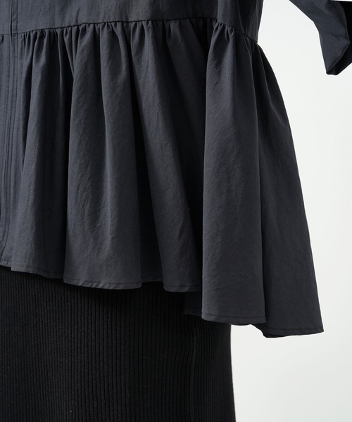 MICA&DEAL（マイカ＆ディール）の「ペプラムボリュームシャツブルゾン（ブルゾン・レディース・ブラック/オフホワイト/ベージュ・FREE）」の16枚目の写真