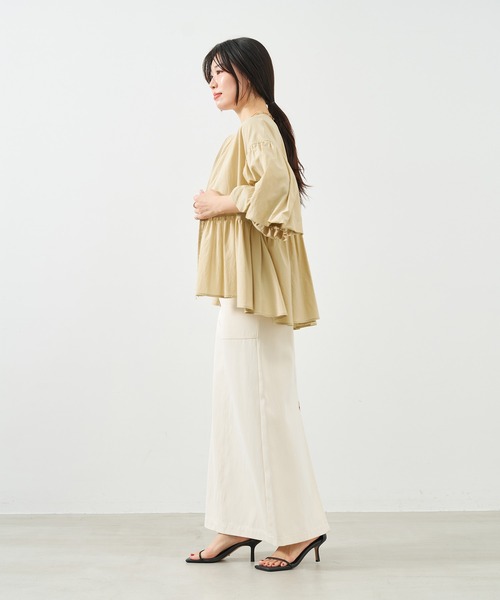 MICA&DEAL（マイカ＆ディール）の「ペプラムボリュームシャツブルゾン（ブルゾン・レディース・ブラック/オフホワイト/ベージュ・FREE）」の20枚目の写真