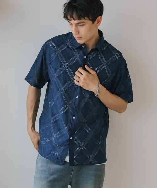 ROOPTOKYO（ループトウキョウ）の「透かし柄シャツ（シャツ/ブラウス・メンズ・ブラック/ネイビー/ホワイト・M/L）」の3枚目の写真