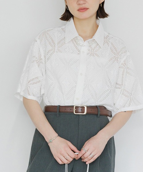 ROOPTOKYO（ループトウキョウ）の「透かし柄シャツ（シャツ/ブラウス・メンズ・ブラック/ネイビー/ホワイト・M/L）」の2枚目の写真