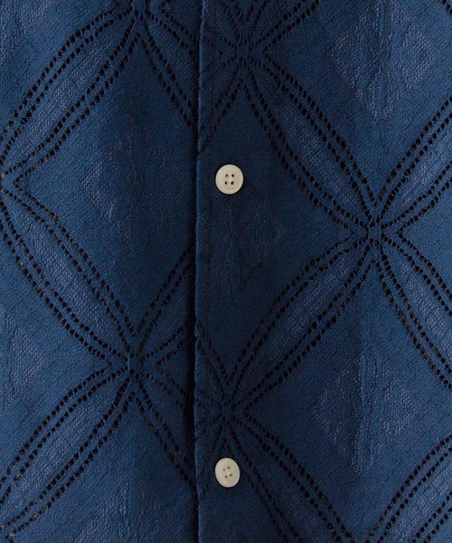 ROOPTOKYO（ループトウキョウ）の「透かし柄シャツ（シャツ/ブラウス・メンズ・ブラック/ネイビー/ホワイト・M/L）」の4枚目の写真