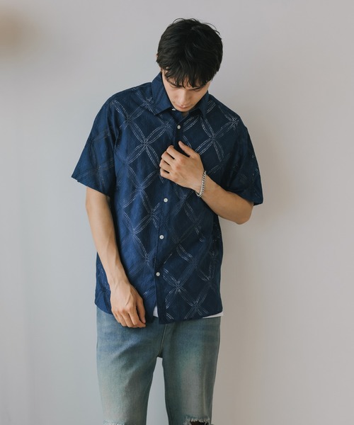 ROOPTOKYO（ループトウキョウ）の「透かし柄シャツ（シャツ/ブラウス・メンズ・ブラック/ネイビー/ホワイト・M/L）」の11枚目の写真