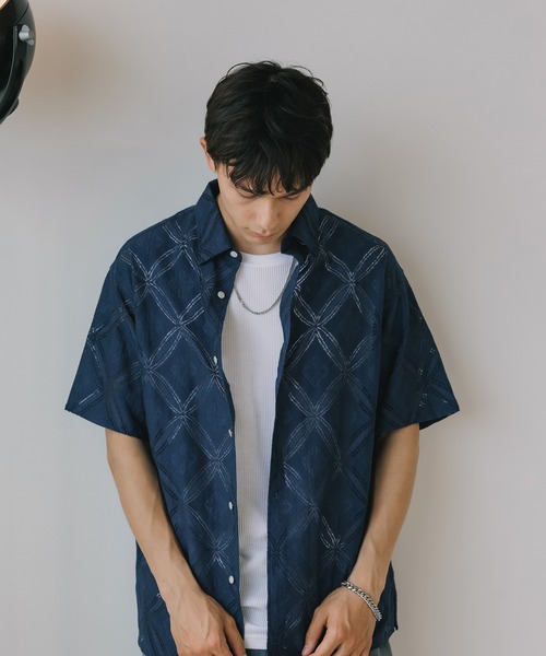 ROOPTOKYO（ループトウキョウ）の「透かし柄シャツ（シャツ/ブラウス・メンズ・ブラック/ネイビー/ホワイト・M/L）」の15枚目の写真