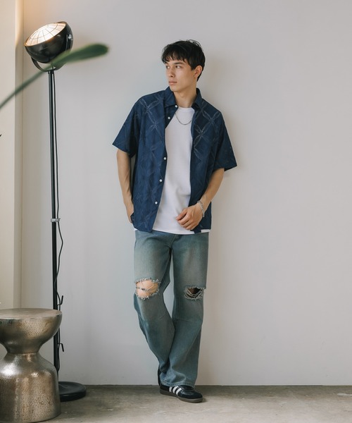 ROOPTOKYO（ループトウキョウ）の「透かし柄シャツ（シャツ/ブラウス・メンズ・ブラック/ネイビー/ホワイト・M/L）」の19枚目の写真