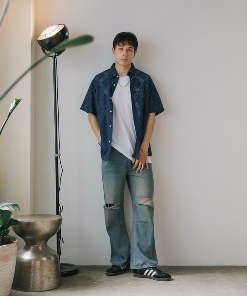 ROOPTOKYO（ループトウキョウ）の「透かし柄シャツ（シャツ/ブラウス・メンズ・ブラック/ネイビー/ホワイト・M/L）」の18枚目の写真