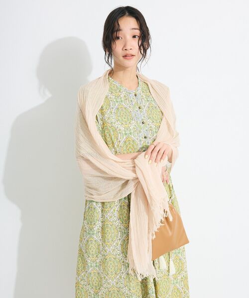 CRAFT STANDARD BOUTIQUE(クラフトスタンダードブティック)の「インド綿アラベスク柄ワンピース(ワンピース・レディース・カーキ/ブルー・FREE)」の8枚目の写真