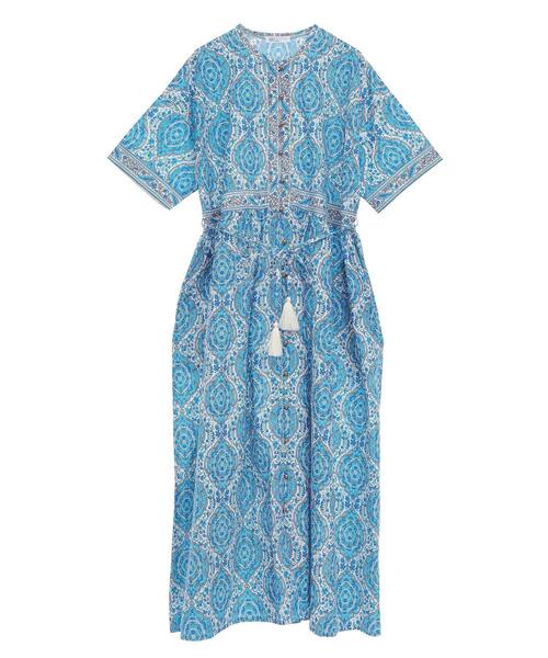 ヌキテパ　アラベスク柄ワンピース 中古・古着通販】ne quittez pas (ヌキテパ) コットンボイル