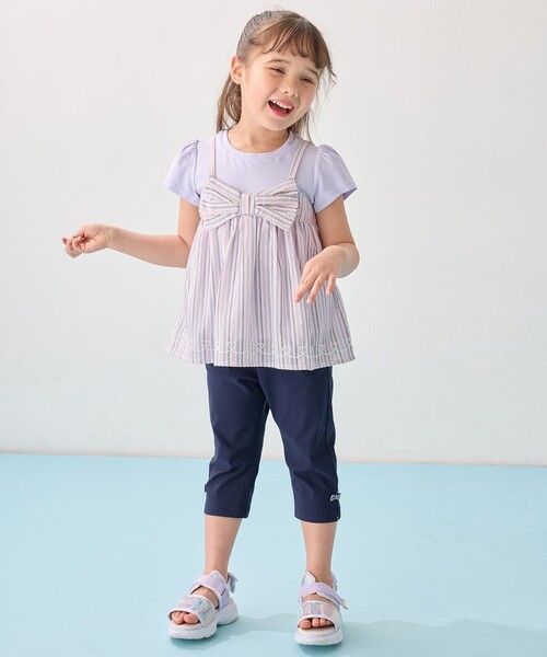 ANY(エニィ)の「キャミソール ドッキングTシャツ(Tシャツ/カットソー・キッズ・アイボリー系1/ブルー系/ライラック系1/ブラック系・100/120/90/110/130)」の17枚目の写真