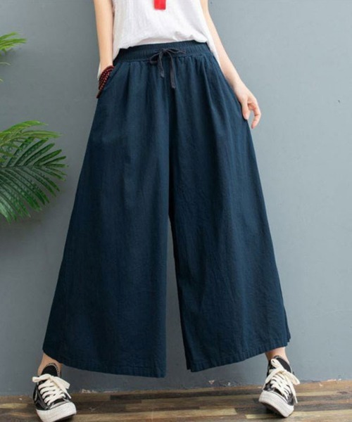 SallyLunn（サリーラン）の「ワイドイージーパンツ（その他パンツ・レディース・ネイビー/ホワイト/グリーン/アイボリー/ブラック・FREE）」の5枚目の写真