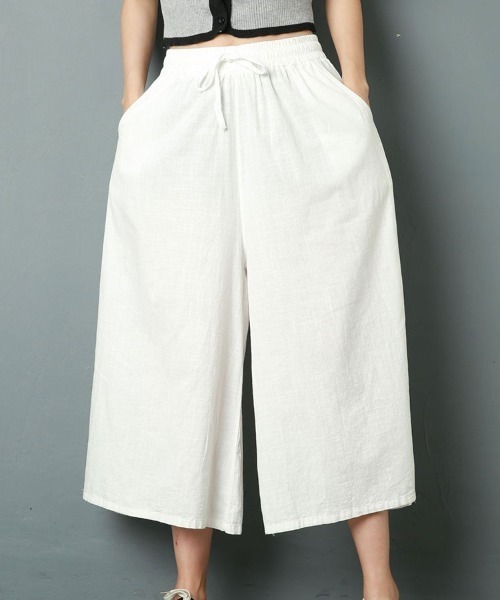 SallyLunn（サリーラン）の「ワイドイージーパンツ（その他パンツ・レディース・ネイビー/ホワイト/グリーン/アイボリー/ブラック・FREE）」の2枚目の写真