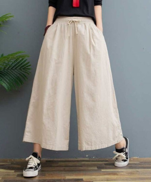 SallyLunn（サリーラン）の「ワイドイージーパンツ（その他パンツ・レディース・ネイビー/ホワイト/グリーン/アイボリー/ブラック・FREE）」の3枚目の写真