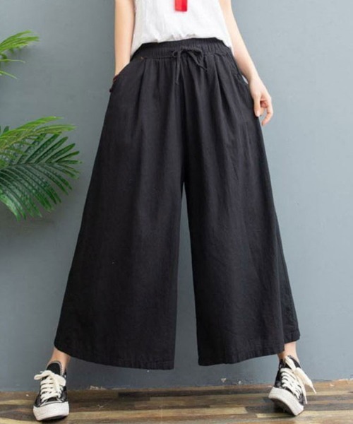 SallyLunn（サリーラン）の「ワイドイージーパンツ（その他パンツ・レディース・ネイビー/ホワイト/グリーン/アイボリー/ブラック・FREE）」の4枚目の写真