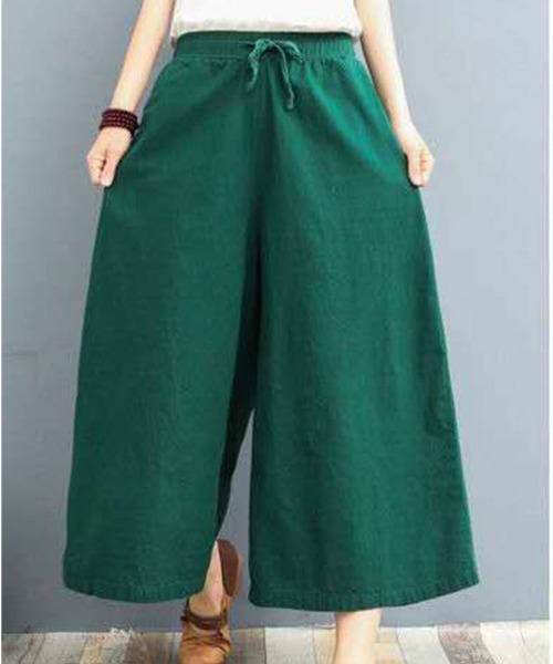 SallyLunn（サリーラン）の「ワイドイージーパンツ（その他パンツ・レディース・ネイビー/ホワイト/グリーン/アイボリー/ブラック・FREE）」の8枚目の写真