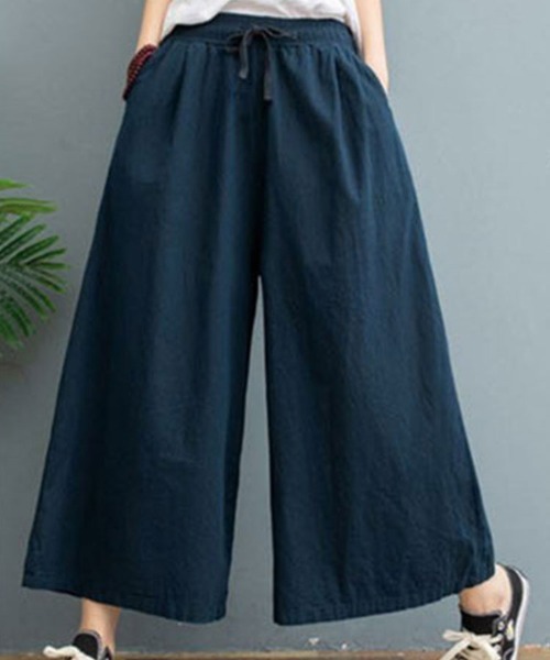 SallyLunn（サリーラン）の「ワイドイージーパンツ（その他パンツ・レディース・ネイビー/ホワイト/グリーン/アイボリー/ブラック・FREE）」の10枚目の写真