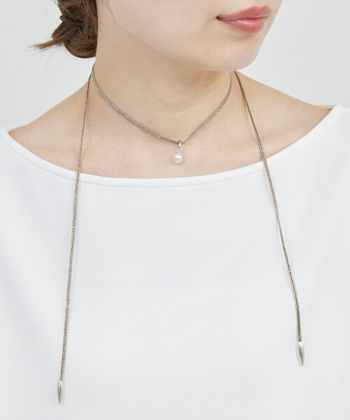 GALLARDAGALANTE(ガリャルダガランテ)の「【2.718×Lemme.】パールコードチョーカー(リング・レディース・シルバー系その他4・FREE)」の2枚目の写真