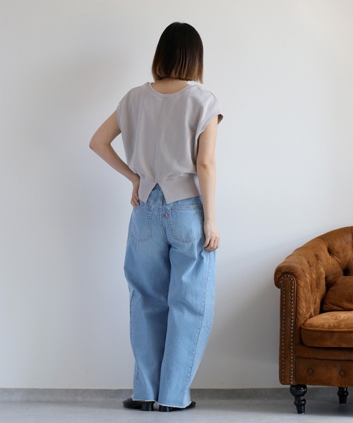 cepo（セポ）の「裏毛ノースリーブスウェットプルオーバー（Tシャツ/カットソー・レディース・チャコール/グレー/オフホワイト・M）」の12枚目の写真