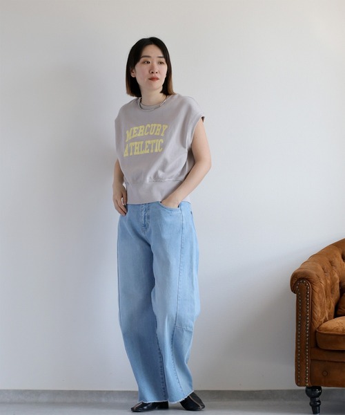 cepo（セポ）の「裏毛ノースリーブスウェットプルオーバー（Tシャツ/カットソー・レディース・チャコール/グレー/オフホワイト・M）」の14枚目の写真