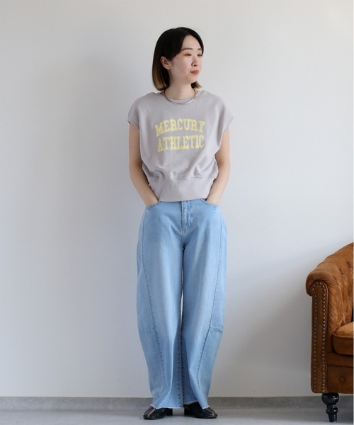 cepo（セポ）の「裏毛ノースリーブスウェットプルオーバー（Tシャツ/カットソー・レディース・チャコール/グレー/オフホワイト・M）」の10枚目の写真