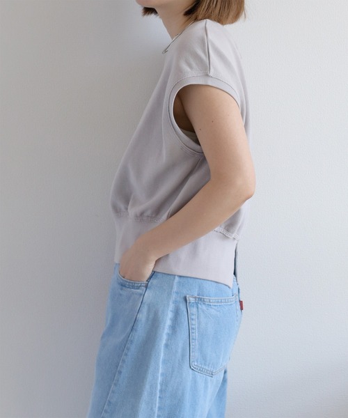 cepo（セポ）の「裏毛ノースリーブスウェットプルオーバー（Tシャツ/カットソー・レディース・チャコール/グレー/オフホワイト・M）」の17枚目の写真