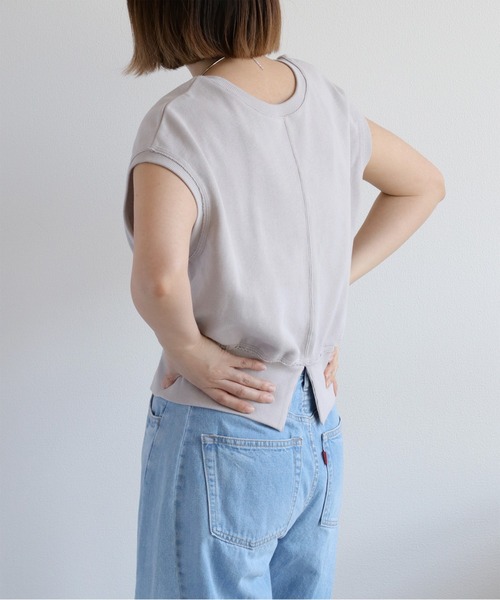 cepo（セポ）の「裏毛ノースリーブスウェットプルオーバー（Tシャツ/カットソー・レディース・チャコール/グレー/オフホワイト・M）」の18枚目の写真