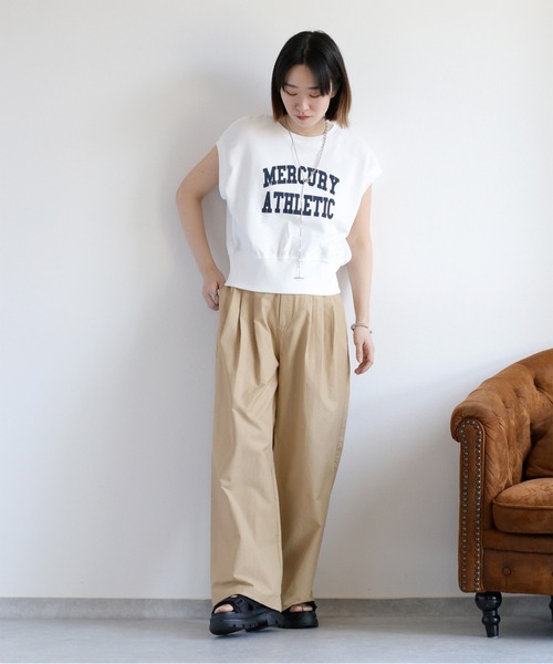 cepo（セポ）の「裏毛ノースリーブスウェットプルオーバー（Tシャツ/カットソー・レディース・チャコール/グレー/オフホワイト・M）」の22枚目の写真