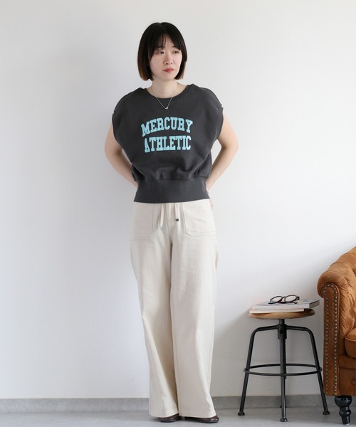 cepo（セポ）の「裏毛ノースリーブスウェットプルオーバー（Tシャツ/カットソー・レディース・チャコール/グレー/オフホワイト・M）」の7枚目の写真