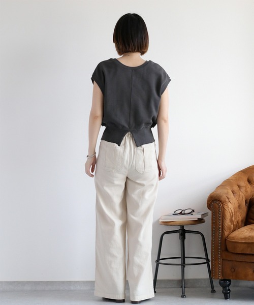 cepo（セポ）の「裏毛ノースリーブスウェットプルオーバー（Tシャツ/カットソー・レディース・チャコール/グレー/オフホワイト・M）」の8枚目の写真