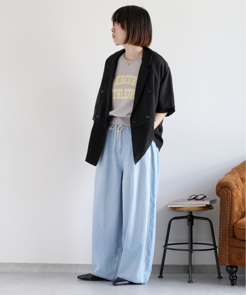 cepo（セポ）の「裏毛ノースリーブスウェットプルオーバー（Tシャツ/カットソー・レディース・チャコール/グレー/オフホワイト・M）」の4枚目の写真