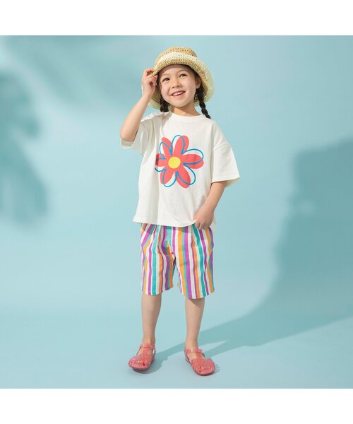 BREEZE(ブリーズ)の「【ジュニア対応】ビックフラワー刺繍Tシャツ(Tシャツ/カットソー・キッズ・ブラック/オフホワイト・80/100/110/120/130/140/150/90)」の12枚目の写真