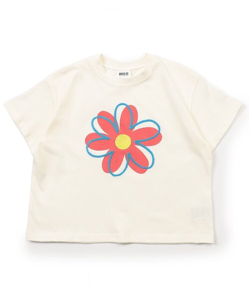 BREEZE(ブリーズ)の「【ジュニア対応】ビックフラワー刺繍Tシャツ(Tシャツ/カットソー・キッズ・ブラック/オフホワイト・80/100/110/120/130/140/150/90)」の10枚目の写真