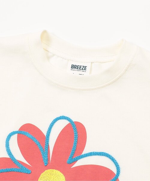 BREEZE(ブリーズ)の「【ジュニア対応】ビックフラワー刺繍Tシャツ(Tシャツ/カットソー・キッズ・ブラック/オフホワイト・80/100/110/120/130/140/150/90)」の7枚目の写真