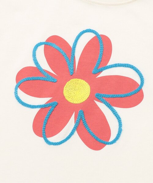 BREEZE(ブリーズ)の「【ジュニア対応】ビックフラワー刺繍Tシャツ(Tシャツ/カットソー・キッズ・ブラック/オフホワイト・80/100/110/120/130/140/150/90)」の6枚目の写真