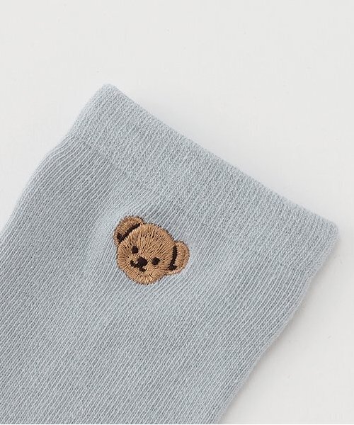 petit main（プティマイン）の「BOYSくま・MERCIソックス2P（ソックス/靴下・キッズ・オフホワイト/ライトブルー/ネイビー・M/L/SS/S）」の4枚目の写真