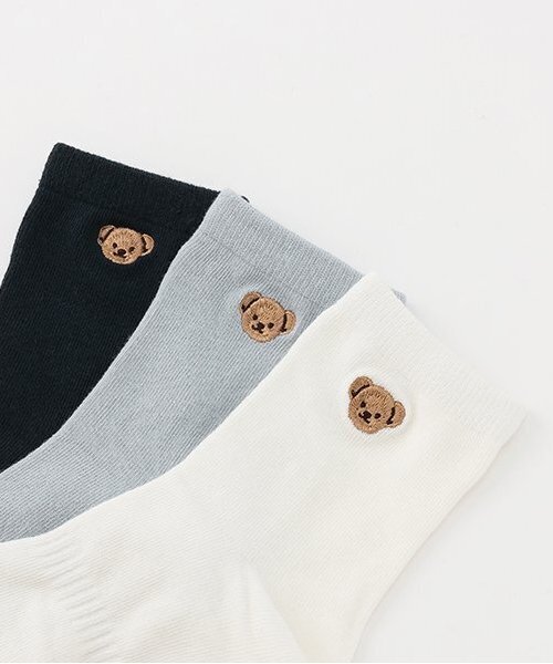 petit main（プティマイン）の「BOYSくま・MERCIソックス2P（ソックス/靴下・キッズ・オフホワイト/ライトブルー/ネイビー・M/L/SS/S）」の8枚目の写真