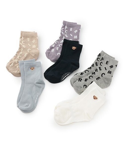 petit main（プティマイン）の「BOYSくま・MERCIソックス2P（ソックス/靴下・キッズ・オフホワイト/ライトブルー/ネイビー・M/L/SS/S）」の11枚目の写真