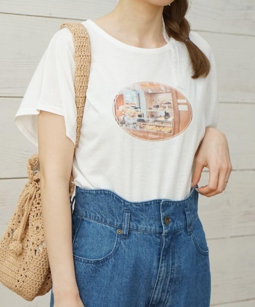 flower(フラワー)の「マイプレシャスティーズ(Tシャツ/カットソー・レディース・ピンク/ホワイト/ブラウン・FREE)」の1枚目の写真