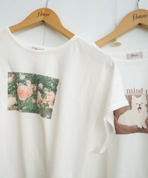 flower(フラワー)の「マイプレシャスティーズ(Tシャツ/カットソー・レディース・ピンク/ホワイト/ブラウン・FREE)」の3枚目の写真